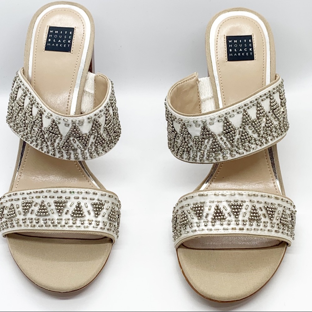 WHBM Embellished chunky heel slides